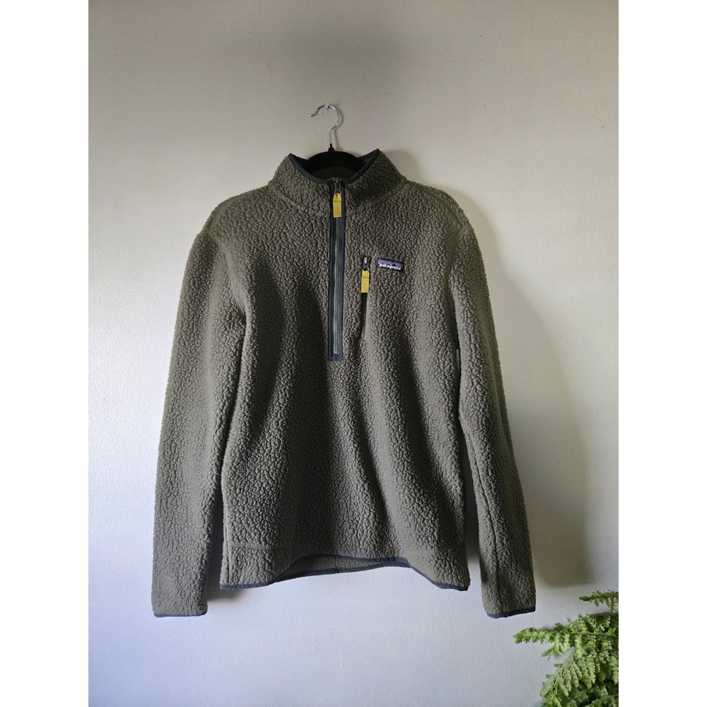 Patagonia Los Gatos‎ 1/4 Zip Fleece Pullover Olive Green Women's Size Small